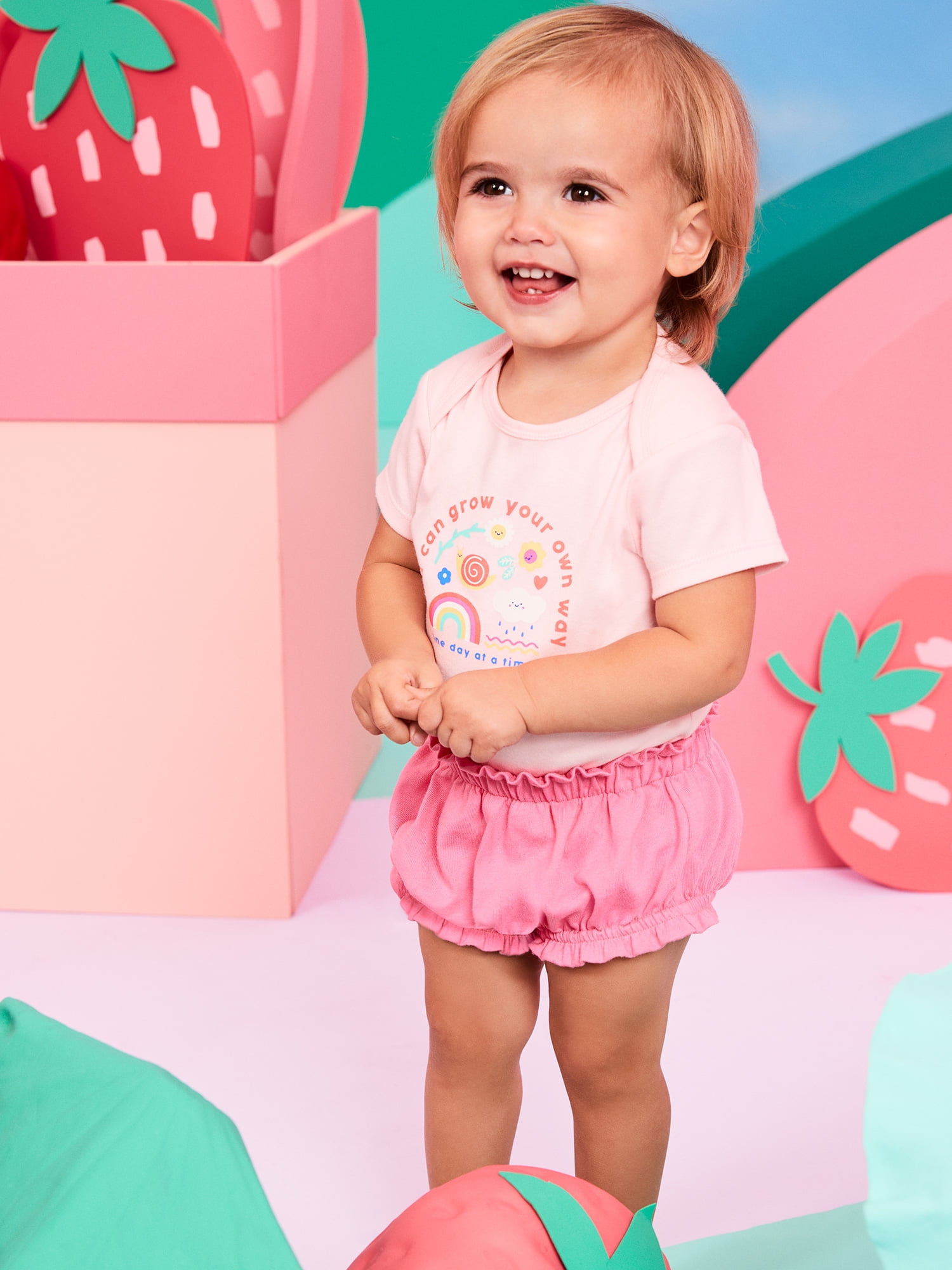 Garanimals Newborn Baby Boy  Girl & Unisex Cotton Short Sleeve Bodysuits  Sizes 0 24 Months  Single & 4 Pack