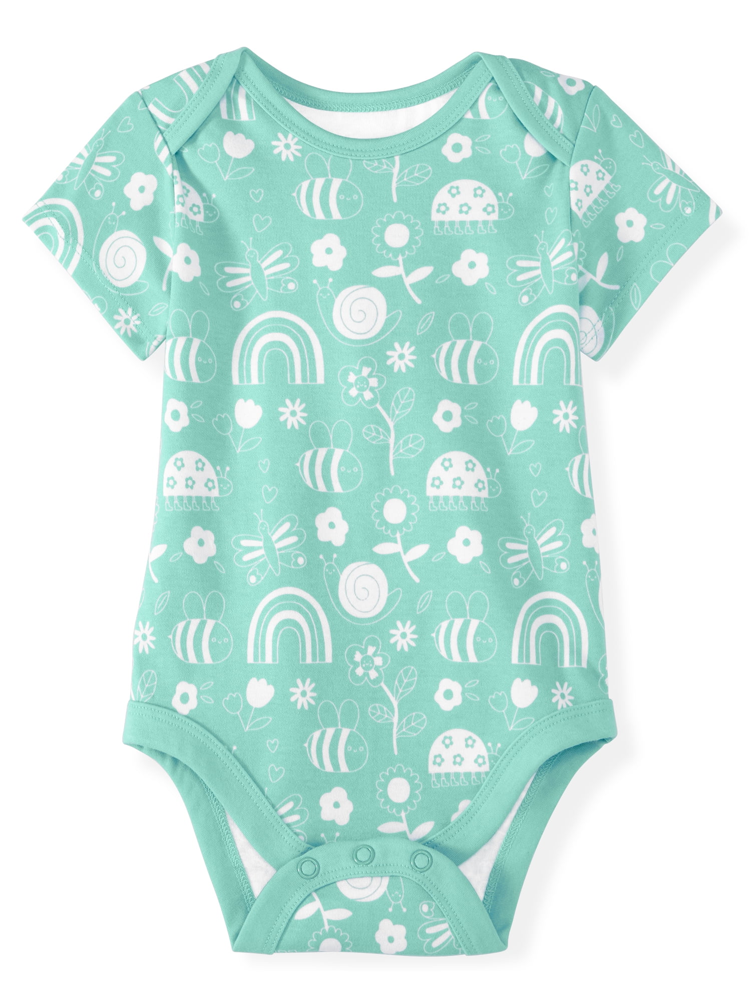 Garanimals Newborn Baby Boy  Girl & Unisex Cotton Short Sleeve Bodysuits  Sizes 0 24 Months  Single & 4 Pack