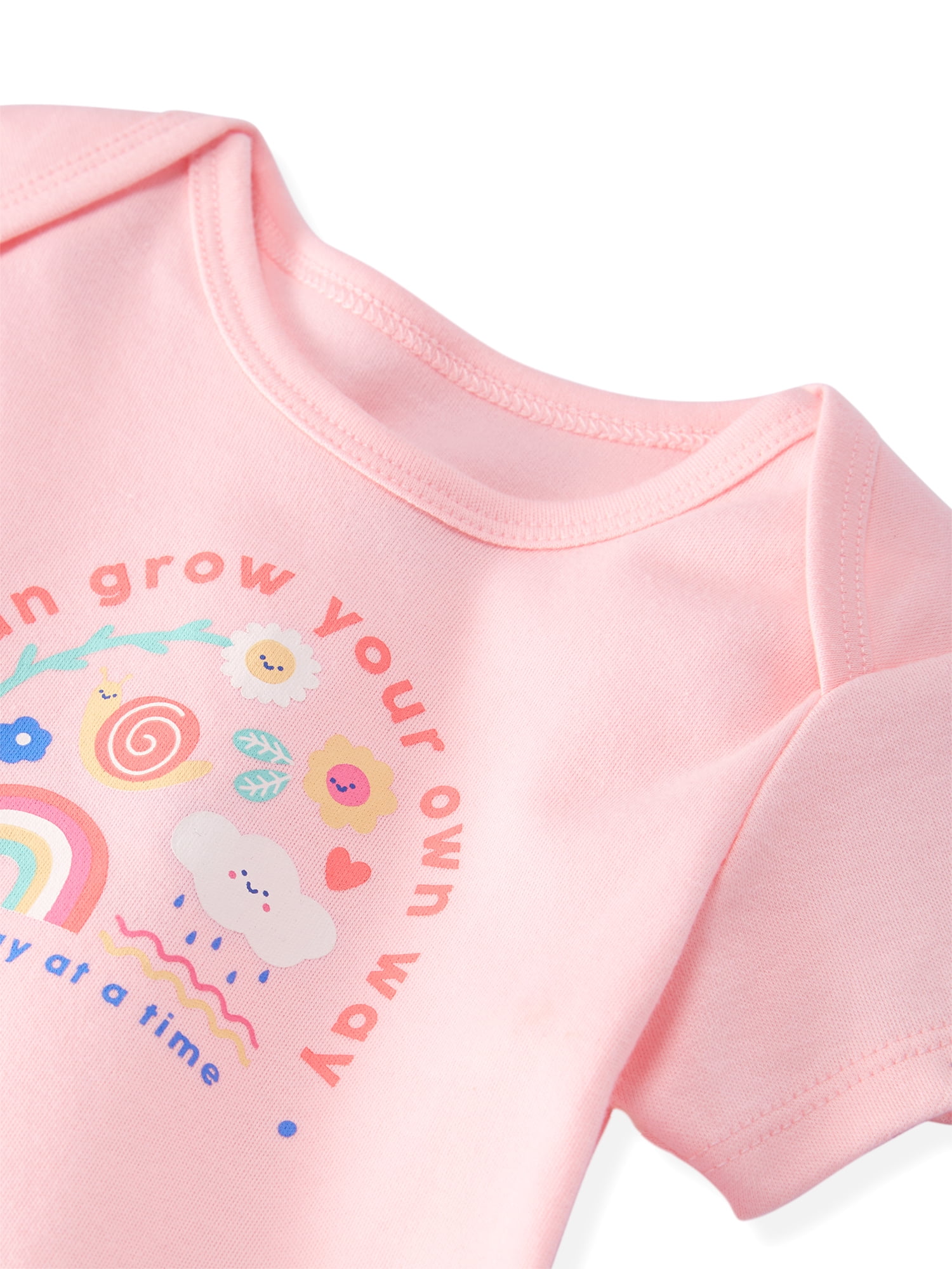 Garanimals Newborn Baby Boy  Girl & Unisex Cotton Short Sleeve Bodysuits  Sizes 0 24 Months  Single & 4 Pack