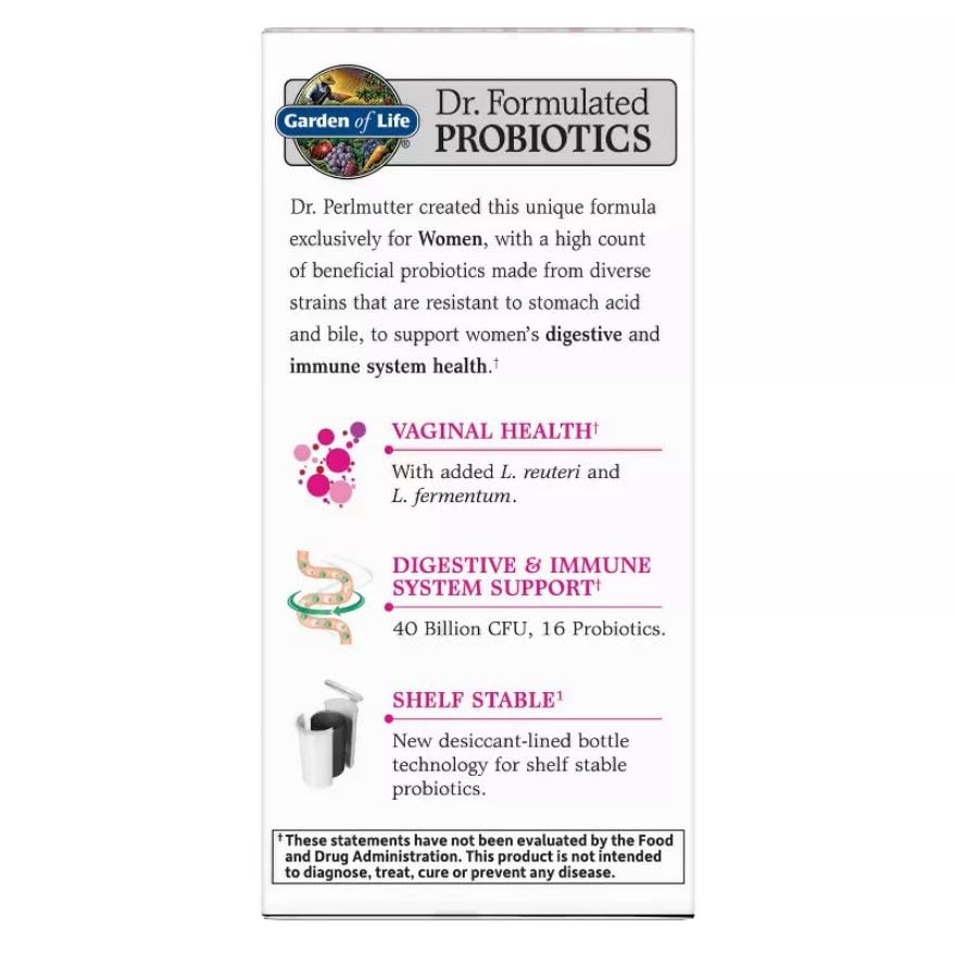 Garden of Life Dr  Formulated Women s Daily Care Probiotics Vitamins for Digestive Gut Health and Immune Support  30 Count
