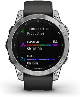 Garmin Fenix 7 Sapphire Solar  Smartwatch  with Solar Charging Capabilities  Mineral Blue Titanium with Whitestone Band  Renewed 