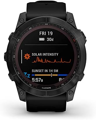 Garmin Fenix 7 Sapphire Solar  Smartwatch  with Solar Charging Capabilities  Mineral Blue Titanium with Whitestone Band  Renewed 
