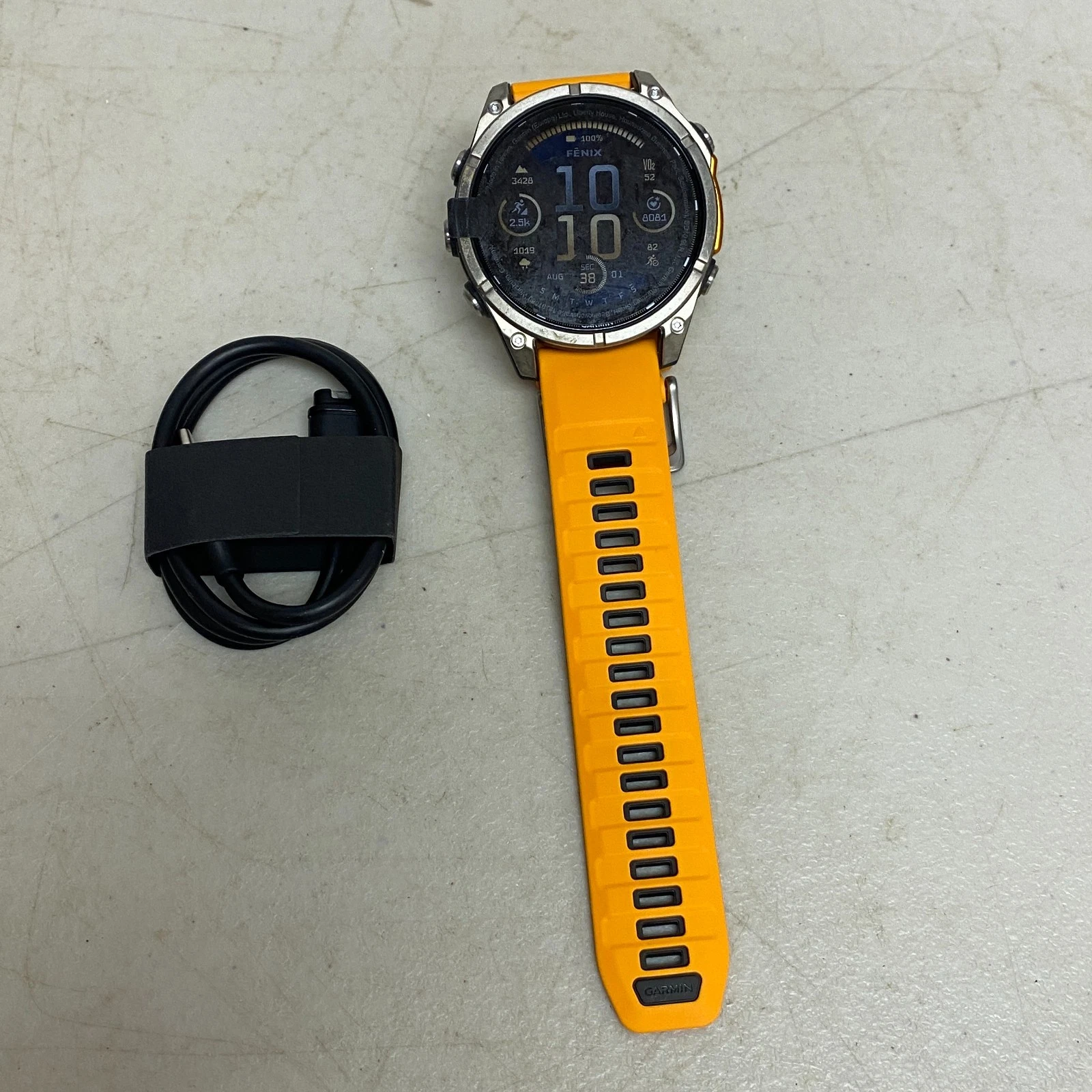 Garmin Fenix 8 47 mm AMOLED Sapphire Titanium Smartwatch Spark Orange Graphite