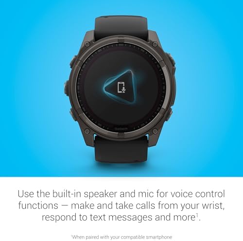 Garmin Fenix 8 Premium Multisport GPS Running Smartwatch  51 mm  Sapphire  Solar  Dive Rated  Built in Flashlight  DLC Titanium with Pebble Gray Band   Signature Series Charging Stand