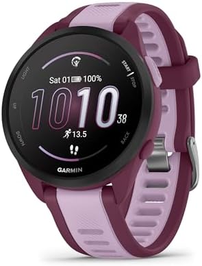 Garmin Forerunner 165  Running Smartwatch  Colorful AMOLED Display  Training Metrics and Recovery Insights  Black