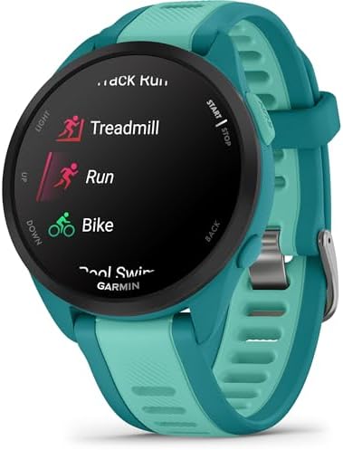 Garmin Forerunner 165 Music, reloj inteligente para correr, pantalla AMOLED colorida, métricas de entrenamiento e información de recuperación, música en tu muñeca, color negro