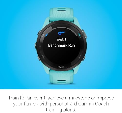 Garmin Forerunner 265 Running Smartwatch  Colorful AMOLED Display  Training Metrics and Recovery Insights  Aqua and Black