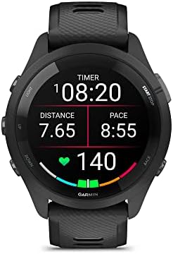 Garmin Forerunner 265 Running Smartwatch  Colorful AMOLED Display  Training Metrics and Recovery Insights  Aqua and Black