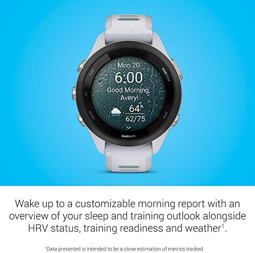Garmin Forerunner 265 Running Smartwatch  Colorful AMOLED Display  Training Metrics and Recovery Insights  Aqua and Black
