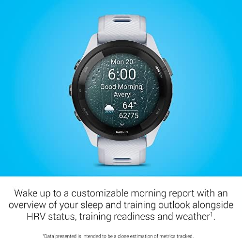 Garmin Forerunner 265 Running Smartwatch  Colorful AMOLED Display  Training Metrics and Recovery Insights  Aqua and Black