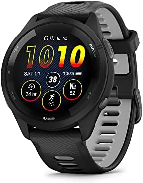 Garmin Forerunner 265S Running Smartwatch  Colorful AMOLED Display  Training Metrics and Recovery Insights  Light Pink and Powder Gray