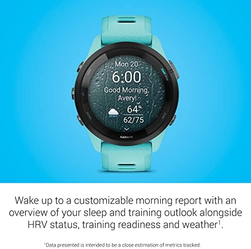 Garmin Forerunner 265S Running Smartwatch  Colorful AMOLED Display  Training Metrics and Recovery Insights  Light Pink and Powder Gray