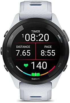 Garmin Forerunner 265S Running Smartwatch  Colorful AMOLED Display  Training Metrics and Recovery Insights  Light Pink and Powder Gray