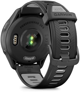 Garmin Forerunner 265 Running Smartwatch  Colorful AMOLED Display  Training Metrics and Recovery Insights  Black and Powder Gray