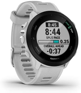 Garmin Forerunner 55, reloj para correr con GPS con entrenamientos diarios sugeridos, hasta 2 semanas de duración de la batería, color blanco