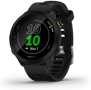 Garmin Forerunner 55, reloj para correr con GPS con entrenamientos diarios sugeridos, hasta 2 semanas de duración de la batería, color blanco