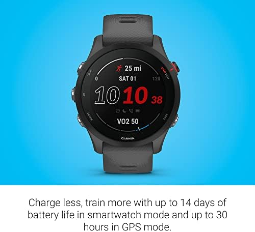 Garmin Forerunner  255  GPS Running Smartwatch  Advanced Insights  Long Lasting Battery  Slate Gray