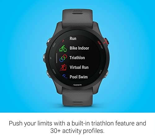 Garmin Forerunner  255  GPS Running Smartwatch  Advanced Insights  Long Lasting Battery  Slate Gray