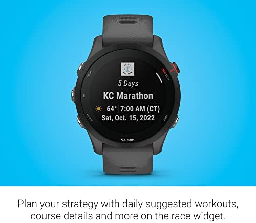 Garmin Forerunner  255  GPS Running Smartwatch  Advanced Insights  Long Lasting Battery  Slate Gray