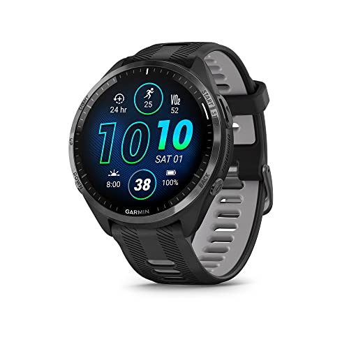 Garmin Forerunner  965 Running Smartwatch  Colorful AMOLED Display  Training Metrics and Recovery Insights  Black and Powder Gray  010 02809 00