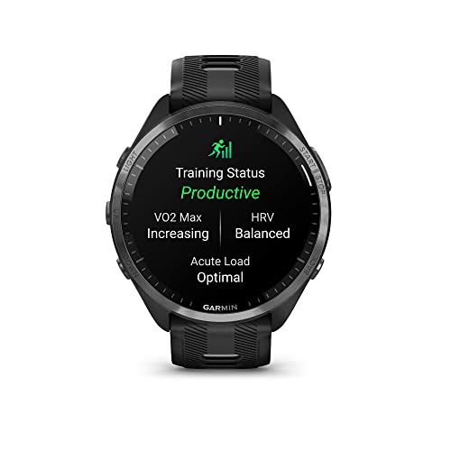 Garmin Forerunner  965 Running Smartwatch  Colorful AMOLED Display  Training Metrics and Recovery Insights  Black and Powder Gray  010 02809 00