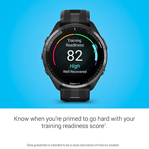 Garmin Forerunner® 965 Reloj inteligente para correr, pantalla AMOLED colorida, métricas de entrenamiento e información de recuperación, negro y gris polvo, 010-02809-00