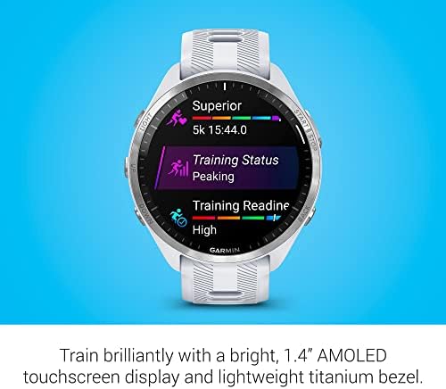 Garmin Forerunner  965 Running Smartwatch  Colorful AMOLED Display  Training Metrics and Recovery Insights  Whitestone and Powder Gray