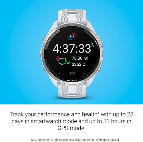 Garmin Forerunner  965 Running Smartwatch  Colorful AMOLED Display  Training Metrics and Recovery Insights  Whitestone and Powder Gray