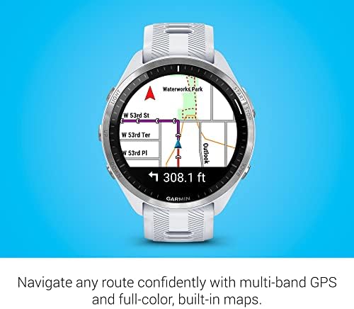 Garmin Forerunner  965 Running Smartwatch  Colorful AMOLED Display  Training Metrics and Recovery Insights  Whitestone and Powder Gray