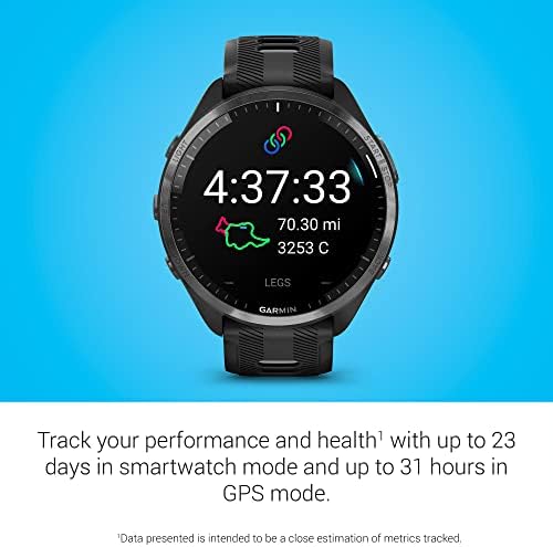 Garmin Forerunner  965 Running Smartwatch  Colorful AMOLED Display  Training Metrics and Recovery Insights  Black and Powder Gray  010 02809 00