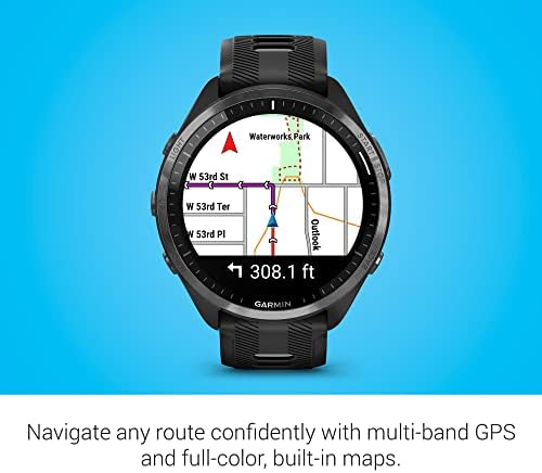 Garmin Forerunner  965 Running Smartwatch  Colorful AMOLED Display  Training Metrics and Recovery Insights  Black and Powder Gray  010 02809 00