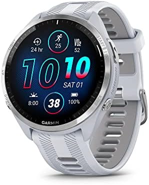 Garmin Forerunner  965 Running Smartwatch  Colorful AMOLED Display  Training Metrics and Recovery Insights  Black and Powder Gray  010 02809 00