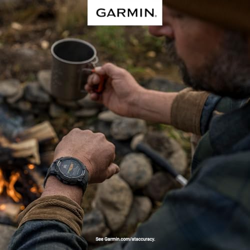 Garmin Instinct 3 45mm AMOLED Display Outdoor GPS Smartwatch  Metal Reinforced Bezel  Built in Flashlight  18 Days Battery Life  Black  010 02936 00  with Earbuds Bundle