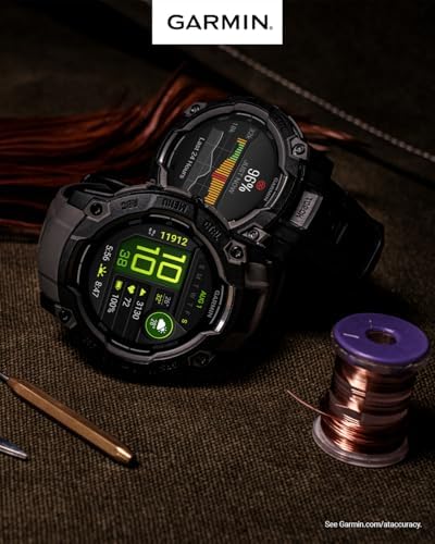 Garmin Instinct 3 45mm AMOLED Display Outdoor GPS Smartwatch  Metal Reinforced Bezel  Built in Flashlight  18 Days Battery Life  Black  010 02936 00  with Earbuds Bundle