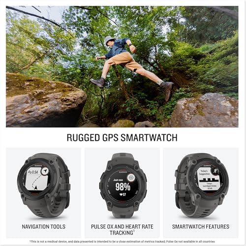 Garmin Instinct  3 45mm  Solar Charged Display  Rugged Outdoor GPS Smartwatch  Metal Reinforced Bezel  Built in Flashlight  Black