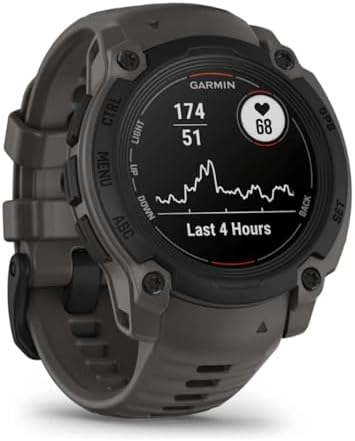 Garmin Instinct  3 45mm  Solar Charged Display  Rugged Outdoor GPS Smartwatch  Metal Reinforced Bezel  Built in Flashlight  Black