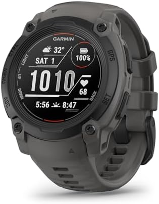 Garmin Instinct  3 45mm  Solar Charged Display  Rugged Outdoor GPS Smartwatch  Metal Reinforced Bezel  Built in Flashlight  Black