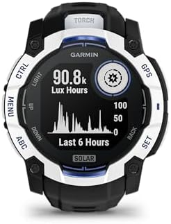 Garmin Instinct  3 45mm  Solar Charged Display  Rugged Outdoor GPS Smartwatch  Metal Reinforced Bezel  Built in Flashlight  Black