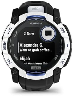 Garmin Instinct  3 45mm  Solar Charged Display  Rugged Outdoor GPS Smartwatch  Metal Reinforced Bezel  Built in Flashlight  Black