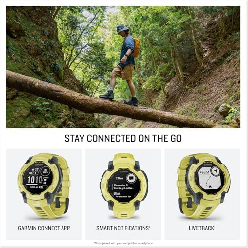 Garmin Instinct  3 45mm  Solar Charged Display  Rugged Outdoor GPS Smartwatch  Metal Reinforced Bezel  Built in Flashlight  Black