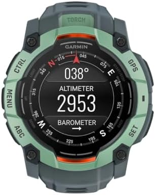 Garmin Instinct  3 45mm  Solar Charged Display  Rugged Outdoor GPS Smartwatch  Metal Reinforced Bezel  Built in Flashlight  Black