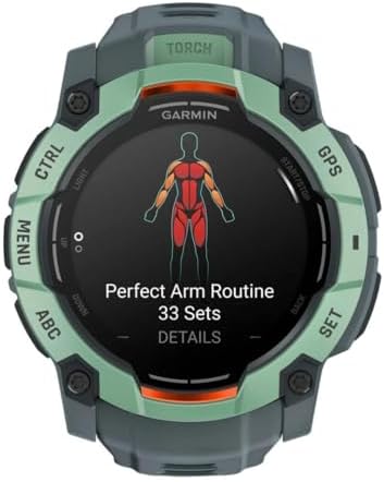 Garmin Instinct  3 45mm  Solar Charged Display  Rugged Outdoor GPS Smartwatch  Metal Reinforced Bezel  Built in Flashlight  Black