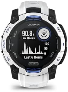 Garmin Instinct  3 45mm  Solar Charged Display  Rugged Outdoor GPS Smartwatch  Metal Reinforced Bezel  Built in Flashlight  Black