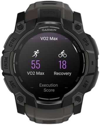 Garmin Instinct  3 45mm  Solar Charged Display  Rugged Outdoor GPS Smartwatch  Metal Reinforced Bezel  Built in Flashlight  Black