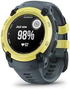 Garmin Instinct  3 45mm  Solar Charged Display  Rugged Outdoor GPS Smartwatch  Metal Reinforced Bezel  Built in Flashlight  Black