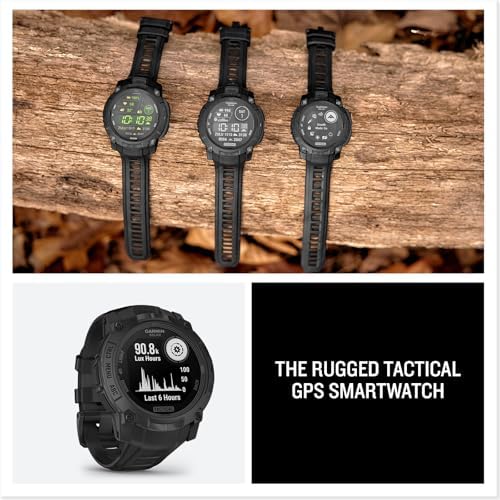 Garmin Instinct  3 45mm  Solar Charged Display  Rugged Outdoor GPS Smartwatch  Metal Reinforced Bezel  Built in Flashlight  Black