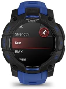 Garmin Instinct  3 45mm  Solar Charged Display  Rugged Outdoor GPS Smartwatch  Metal Reinforced Bezel  Built in Flashlight  Black