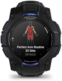 Garmin Instinct  3 45mm  Solar Charged Display  Rugged Outdoor GPS Smartwatch  Metal Reinforced Bezel  Built in Flashlight  Black