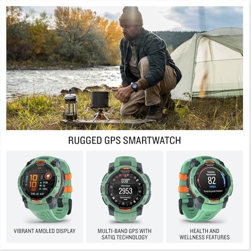 Garmin Instinct  3 45mm  Solar Charged Display  Rugged Outdoor GPS Smartwatch  Metal Reinforced Bezel  Built in Flashlight  Black