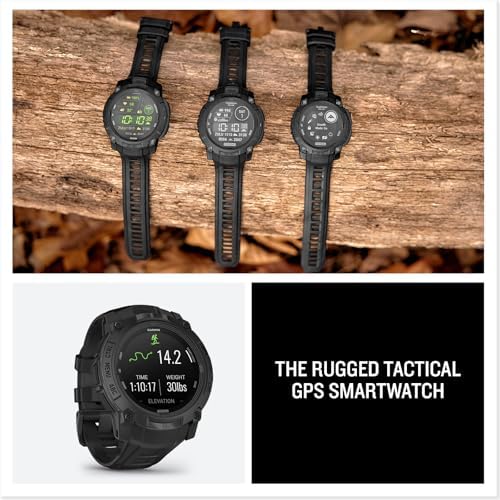 Garmin Instinct  3 45mm  Solar Charged Display  Rugged Outdoor GPS Smartwatch  Metal Reinforced Bezel  Built in Flashlight  Black